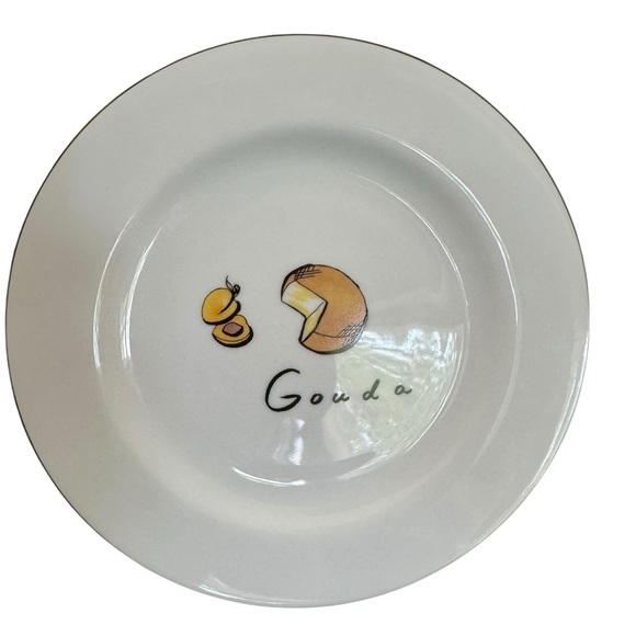 Pottery Barn 8”Cheese Plates Set of 3 Brie Gouda Stilton Appetizer Dessert - Picture 3 of 8